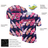 Custom Black Pink 3D Pattern Design Tropical Palm Leaf Performance T-Shirt