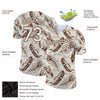 Custom Cream Brown 3D Pattern Design Feather Performance T-Shirt