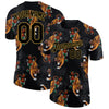 Custom Black Old Gold 3D Pattern Design Tiger Performance T-Shirt