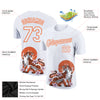 Custom White Orange 3D Pattern Design Tiger Performance T-Shirt