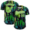 Custom Navy Aurora Green-White 3D Pattern Design Cactus Festival Authentic Baseball Jersey