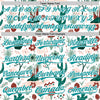 Custom White Teal 3D Pattern Design Cactus Festival Authentic Baseball Jersey