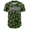 Custom Black White 3D Pattern Design Cactus Festival Authentic Baseball Jersey