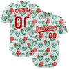 Custom White Red 3D Pattern Design Cactus Festival Authentic Baseball Jersey