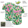 Custom Green Pink-White 3D Pattern Design Cactus Festival Authentic Baseball Jersey