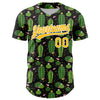 Custom Black Gold-White 3D Pattern Design Cactus Festival Authentic Baseball Jersey