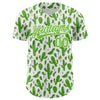 Custom White Aurora Green 3D Pattern Design Cactus Festival Authentic Baseball Jersey