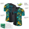 Custom Black Lakes Blue 3D Pattern Design Hawaii Tropical Palm Leaves Performance T-Shirt