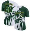 Custom Green Old Gold-White 3D Pattern Design Hawaii Coconut Trees Performance T-Shirt