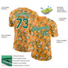 Custom Orange Kelly Green-White 3D Pattern Design Orange Citrus Fruit Performance T-Shirt