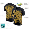 Custom Black Old Gold 3D Pattern Design Abstract Sharp Shape Performance T-Shirt