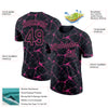 Custom Black Pink 3D Pattern Design Abstract Network Performance T-Shirt