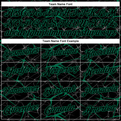 Custom Black Kelly Green 3D Pattern Design Abstract Network Performance T-Shirt