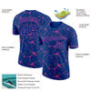 Custom Royal Pink 3D Pattern Design Abstract Network Performance T-Shirt