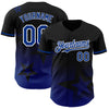 Custom Black Royal-White 3D Pattern Design Gradient Style Twinkle Star Authentic Baseball Jersey