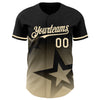 Custom Black Cream 3D Pattern Design Gradient Style Twinkle Star Authentic Baseball Jersey