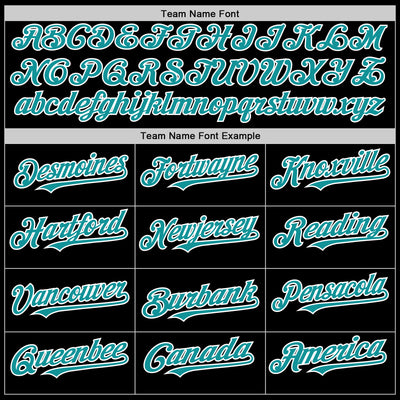 Custom Black Teal-White 3D Pattern Design Gradient Style Twinkle Star Authentic Baseball Jersey