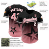 Custom Black Medium Pink-White 3D Pattern Design Gradient Style Twinkle Star Authentic Baseball Jersey