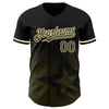 Custom Black Olive-Cream 3D Pattern Design Gradient Style Twinkle Star Authentic Baseball Jersey