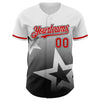 Custom White Red-Black 3D Pattern Design Gradient Style Twinkle Star Authentic Baseball Jersey