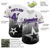 Custom White Purple-Black 3D Pattern Design Gradient Style Twinkle Star Authentic Baseball Jersey