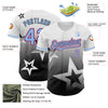 Custom White Light Blue Black-Pink 3D Pattern Design Gradient Style Twinkle Star Authentic Baseball Jersey