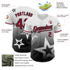 Custom White Crimson-Black 3D Pattern Design Gradient Style Twinkle Star Authentic Baseball Jersey