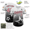 Custom White Medium Pink-Black 3D Pattern Design Gradient Style Twinkle Star Authentic Baseball Jersey