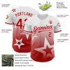 Custom White Red 3D Pattern Design Gradient Style Twinkle Star Authentic Baseball Jersey