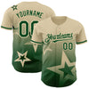 Custom Cream Green 3D Pattern Design Gradient Style Twinkle Star Authentic Baseball Jersey