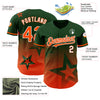 Custom Green Orange-White 3D Pattern Design Gradient Style Twinkle Star Authentic Baseball Jersey