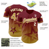 Custom Crimson Old Gold-White 3D Pattern Design Gradient Style Twinkle Star Authentic Baseball Jersey