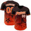 Custom Brown Orange-White 3D Pattern Design Gradient Style Twinkle Star Authentic Baseball Jersey