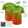 Custom Aurora Green Orange-White 3D Pattern Design Gradient Style Twinkle Star Authentic Baseball Jersey