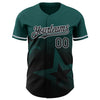 Custom Midnight Green Black-Gray 3D Pattern Design Gradient Style Twinkle Star Authentic Baseball Jersey