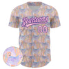 Custom Light Pink Purple 3D Pattern Design Animal Leopard Authentic Baseball Jersey