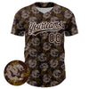 Custom Brown White 3D Pattern Design Animal Loongfeng Authentic Baseball Jersey