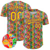 Custom Pink Yellow-Purple 3D Pattern Design Animal Funny Monster Authentic Baseball Jersey