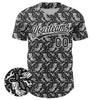 Custom Black White 3D Pattern Design Animal Tiger And Rabbit Authentic Baseball Jersey