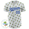 Custom White Royal 3D Pattern Design Animal Crocodile Surfing Authentic Baseball Jersey