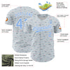 Custom Gray Light Blue-White 3D Pattern Design Animal Dog Surfing Authentic Baseball Jersey