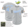 Custom Gray Light Blue-White 3D Pattern Design Animal Bear Surfing Authentic Baseball Jersey