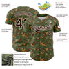 Custom Green Brown-White 3D Pattern Design Animal Leopard And Hawaii Palm Leaves Authentic Baseball Jersey