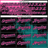 Custom Pink Black-Teal 3D Pattern Design Abstract Brush Stroke Authentic Baseball Jersey