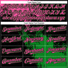 Custom Pink Black-Grass Green 3D Pattern Design Abstract Brush Stroke Authentic Baseball Jersey