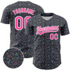 Custom Navy Pink-White 3D Pattern Design Animal Bird Authentic Baseball Jersey