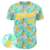 Custom Green Yellow-White 3D Pattern Design Fruit Pineapple Authentic Baseball Jersey