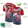 Custom Red Black 3D Pattern Design Animal Crane Performance T-Shirt