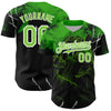 Custom Black Neon Green-White 3D Pattern Design Animal Dinosaur Authentic Baseball Jersey