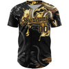 Custom Black Old Gold 3D Pattern Design Animal Snake Authentic Baseball Jersey